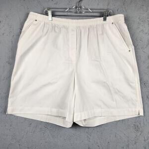 Vintage Studio Works Shorts Womens 20W White Elastic Pull On Pockets Plus Size